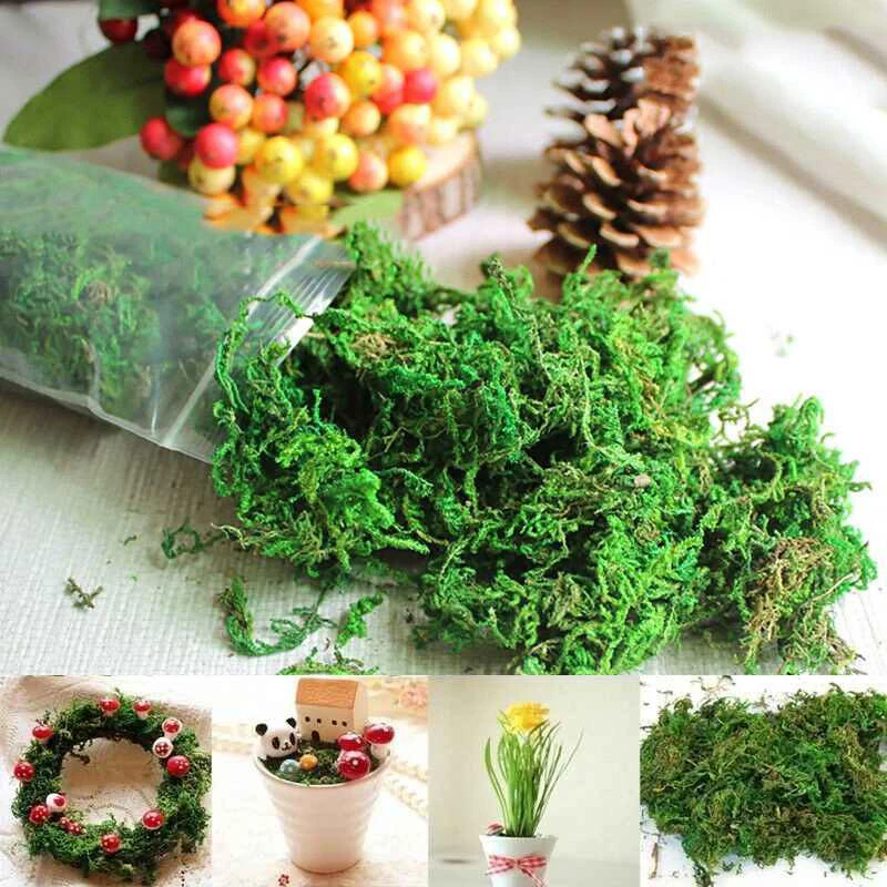 

20/50/100g Artificial Moss For Home Garden Simulation Fake Green Plants Lichen