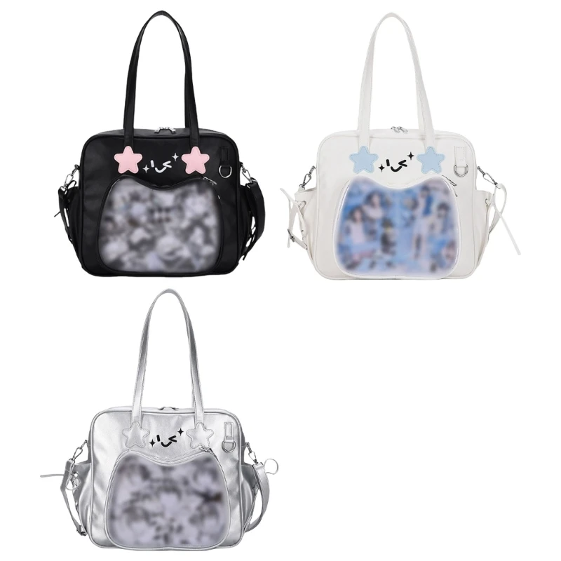 Школьница студентка милая сумка Itabag из искусственной кожи с прозрачным окном
