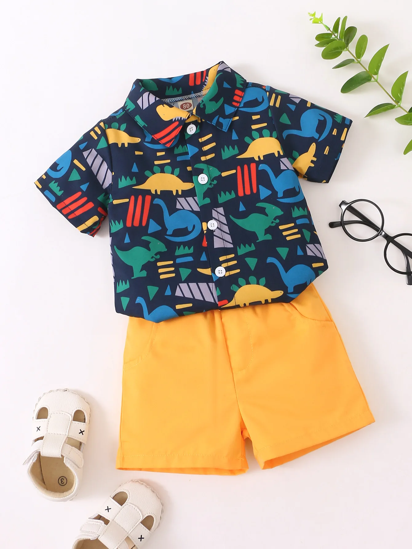 

Рубашка с коротким рукавом и шорты для новорожденных мальчиков