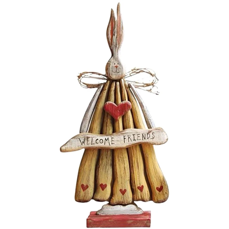 

Пасхальный декор для стола в виде кролика, винтажный стиль, украшение для дома и офиса