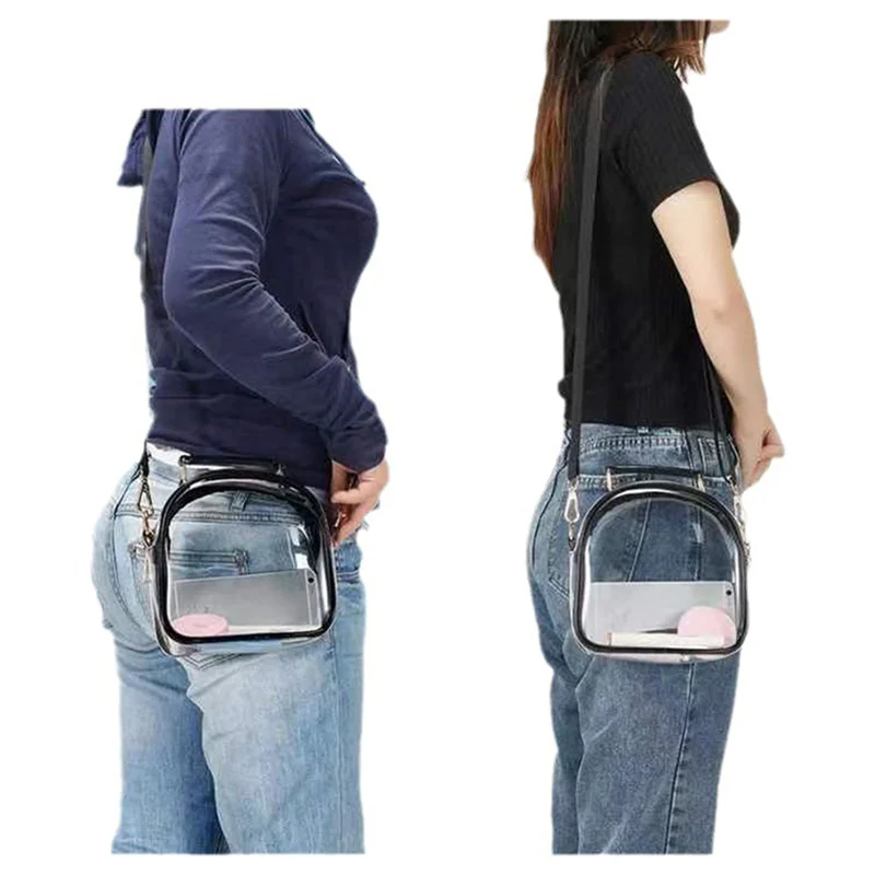 Прозрачная Женская Мини-сумка Через Плечо Из ПВХ Модная Водонепроницаемая Сумка