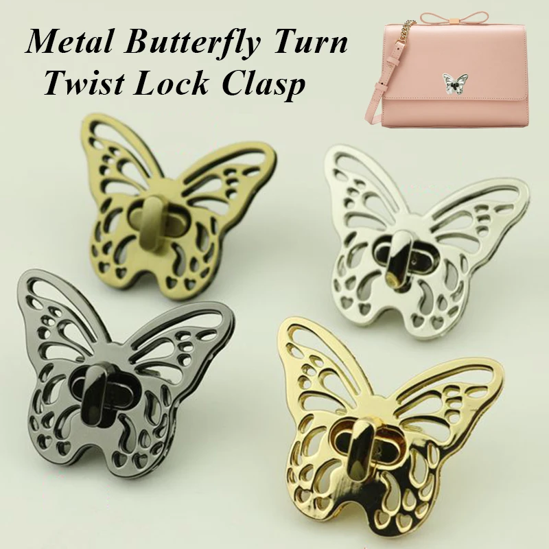 

New Metal Butterfly Turn Twist Lock Clasp for Leather Craft Women Bag Handbag Shoulder Bag Purse DIY Hardware Accessories