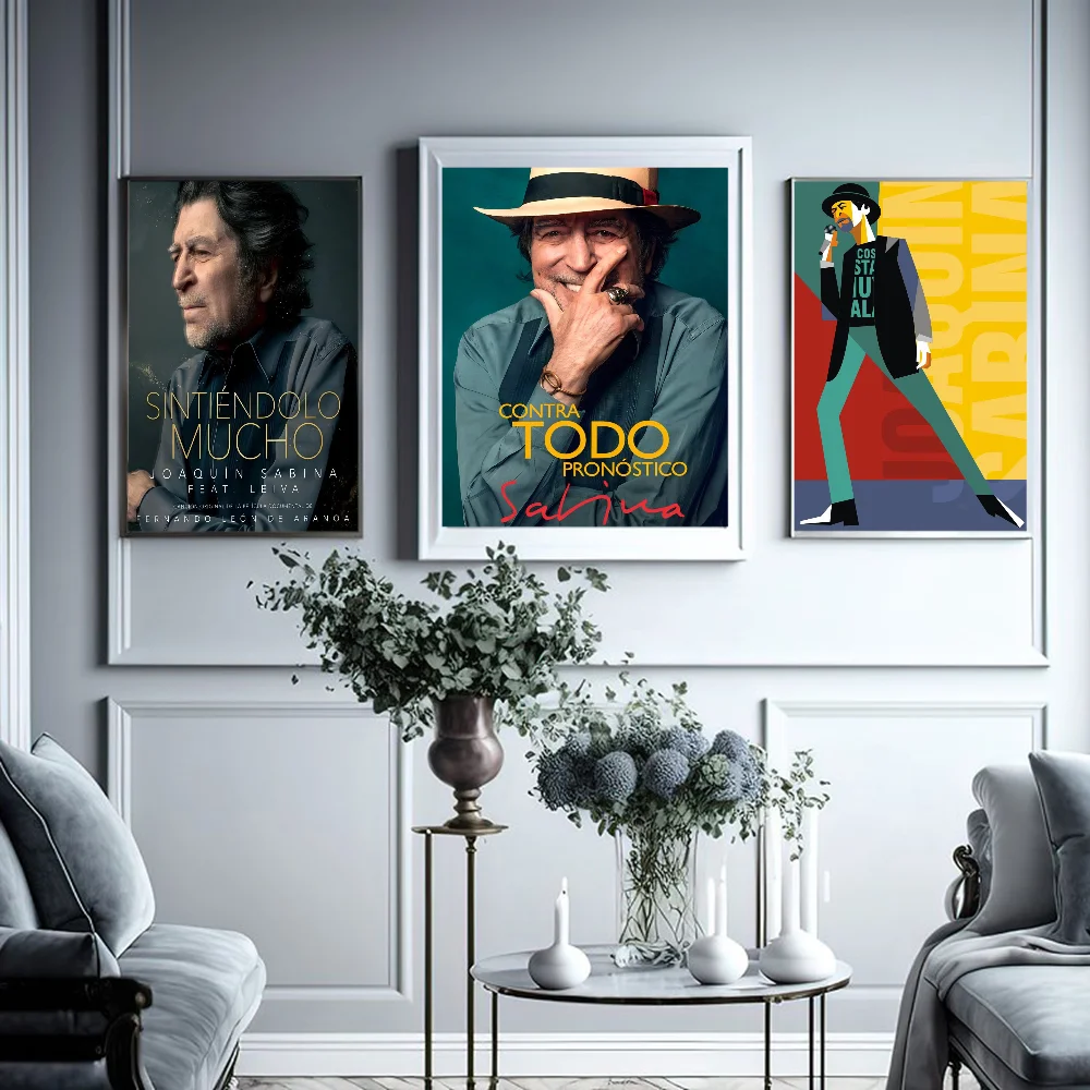 Joaquin Sabina Musician Whitepaper Poster Waterproof Paper Sticker Coffee House Bar Aesthetic Art Wall Painting