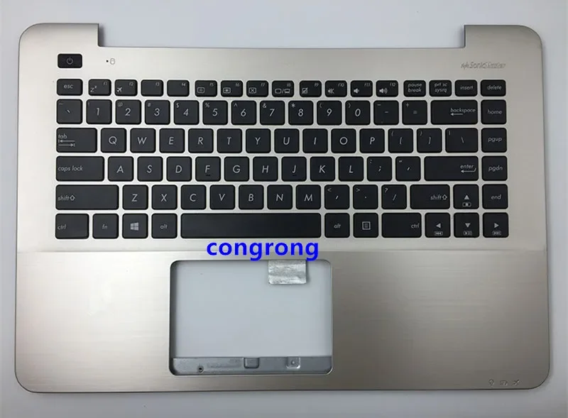 Фото Клавиатура ноутбука США с упором для рук, верхний чехол для ASUS F455 A455L K455 X455L R455L W419L Y483L, серебристый, золотой, черный, белый, красный №1