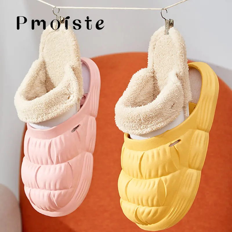 Furry Winter Home Slippers Washable Female Indoor Slippers Warm Plush Fashion Platform Shoes with Fur Women House Slipper Unisex