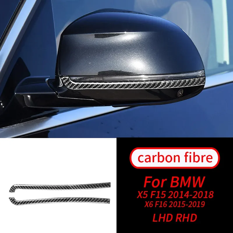 

For BMW X5 X6 F15 F16 14-18 2pc Real Carbon Fiber Mirror Cover Moulding Side Mirror Wing Mirror Cover Moulding