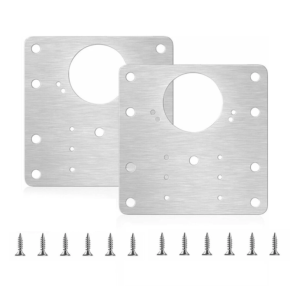 

Repair Kit Hinge Plate Silver Stainless Steel 2/4/10 Pcs 9cm*9cm Drawer For Cabinet Kitchen Cupboard Practical