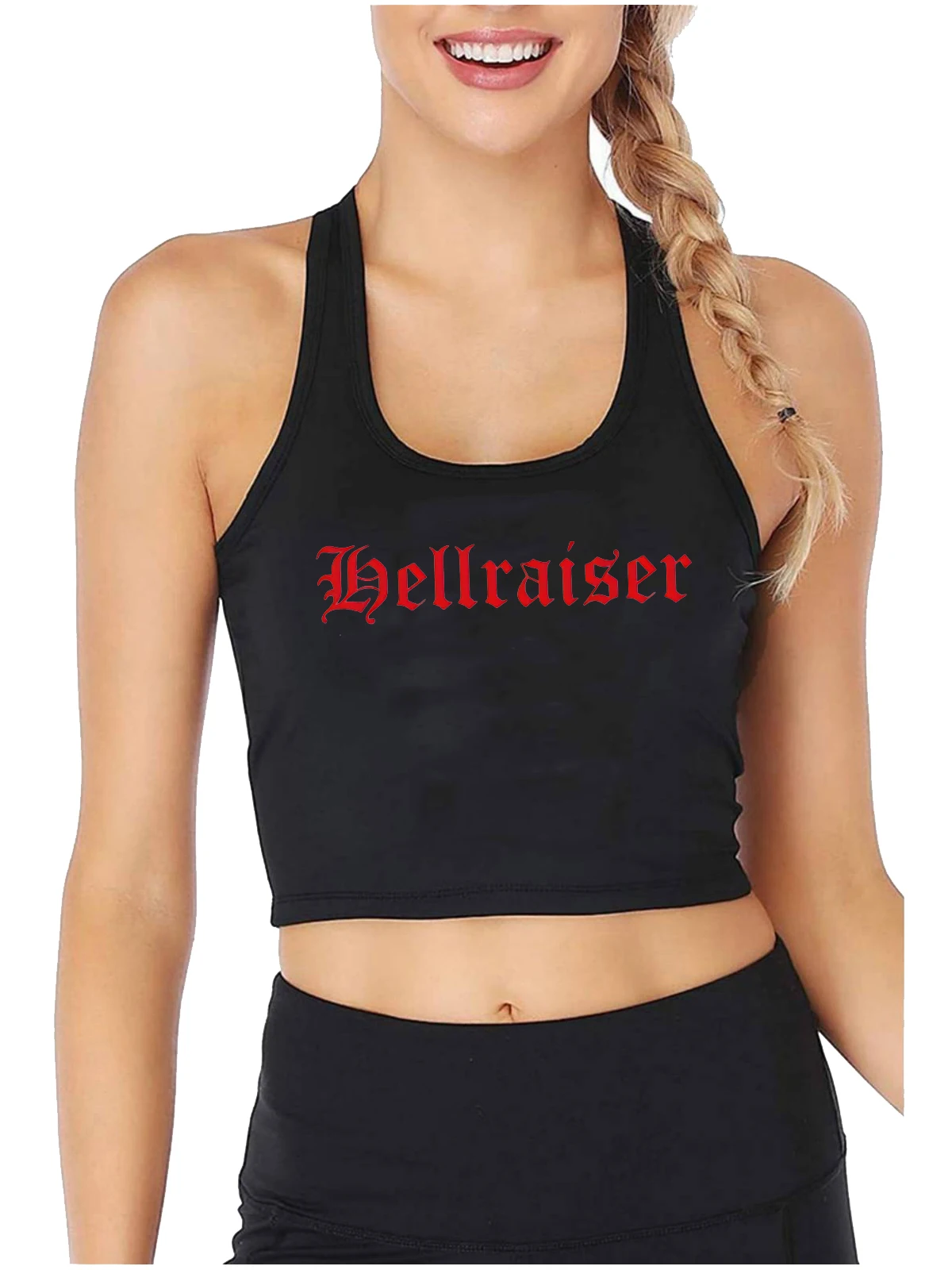 

Hellraiser Graphic Sexy Slim Fit Crop Top Women's Fashion Novel Sports Training Tank Tops Gothic Naughty Camisole