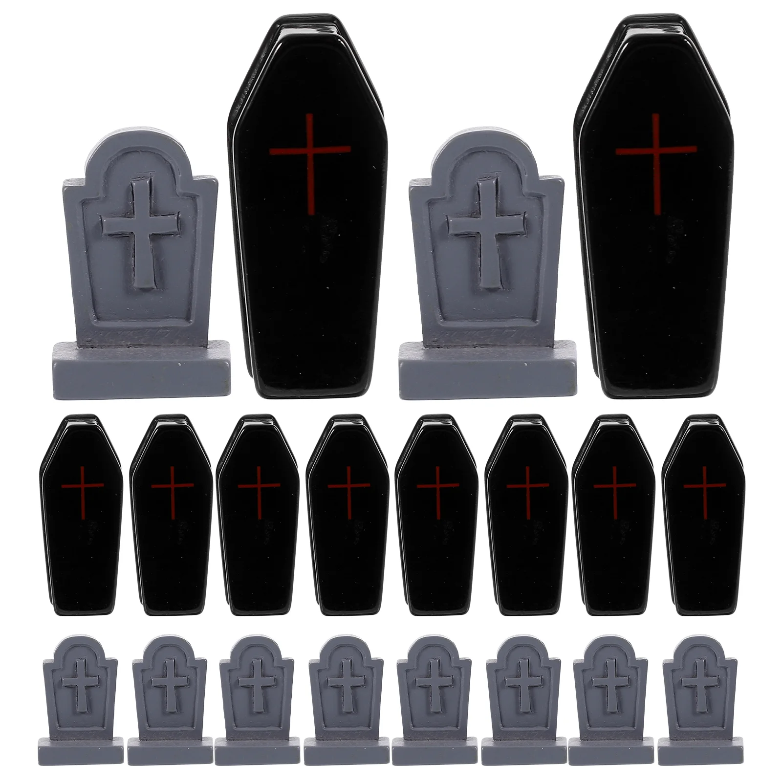 

20 Pcs Halloween Ornaments Grave Stone Decorations Cemetery Stones Resin Decors Graveyard Prank Prop Party Miniature Coffin