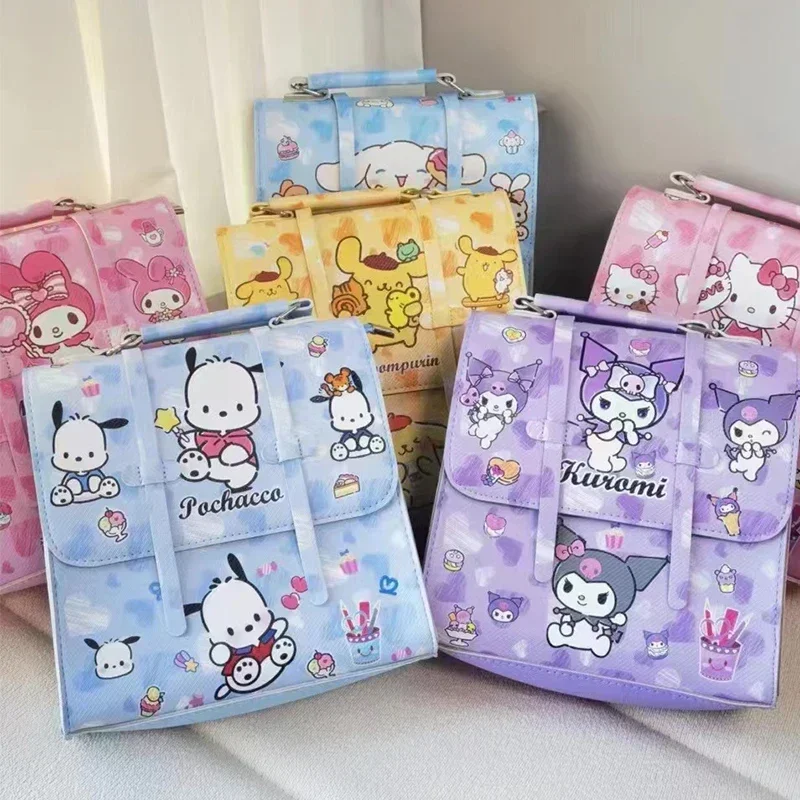 Sanrio серия Рюкзак Hello Kitty Kuromi Милая кавайная Холщовая Сумка модная детская ретро