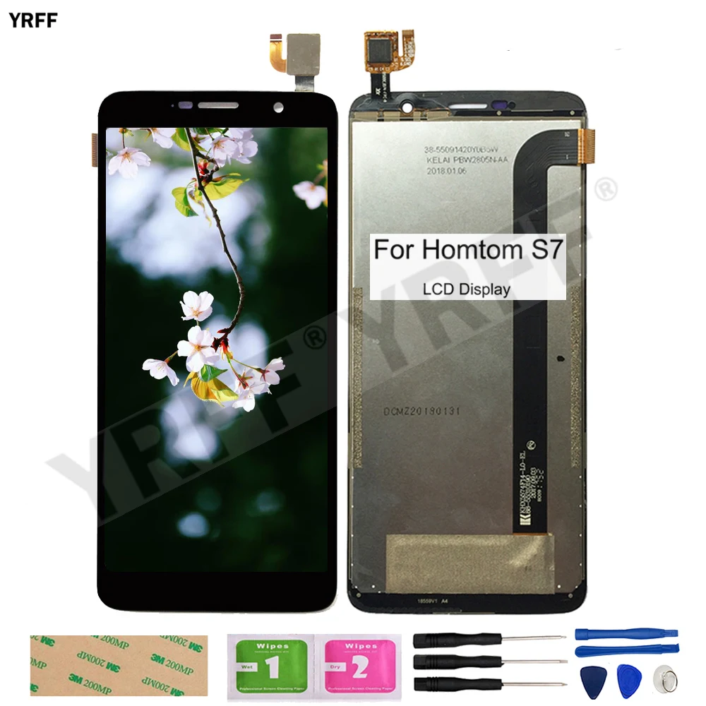 

100% Tested LCD Screens For Homtom S7 LCD Display Touch Screen Digitizer Glass Panel Sensor Phone Repair Parts Free Shipping