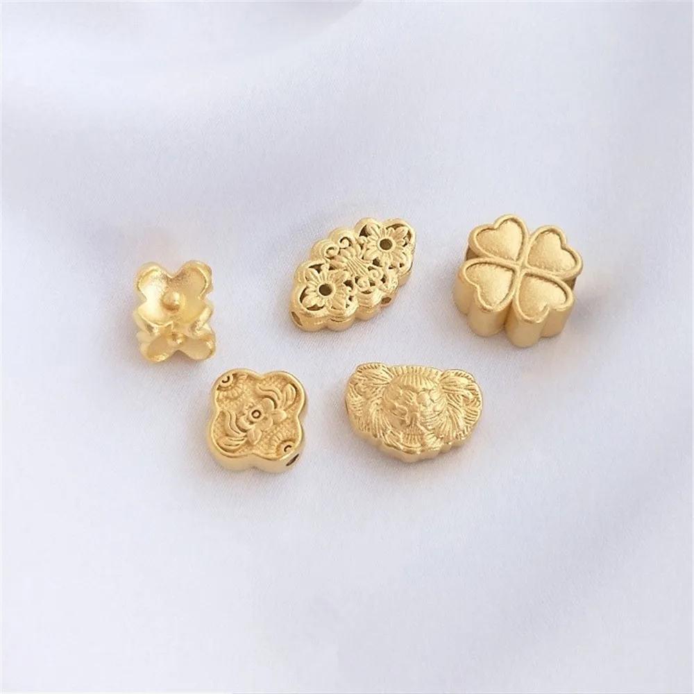 

Vietnam shajin strong color flower four-leaf clover beads big hole back cloud handmade DIY leather rope bracelet accessories