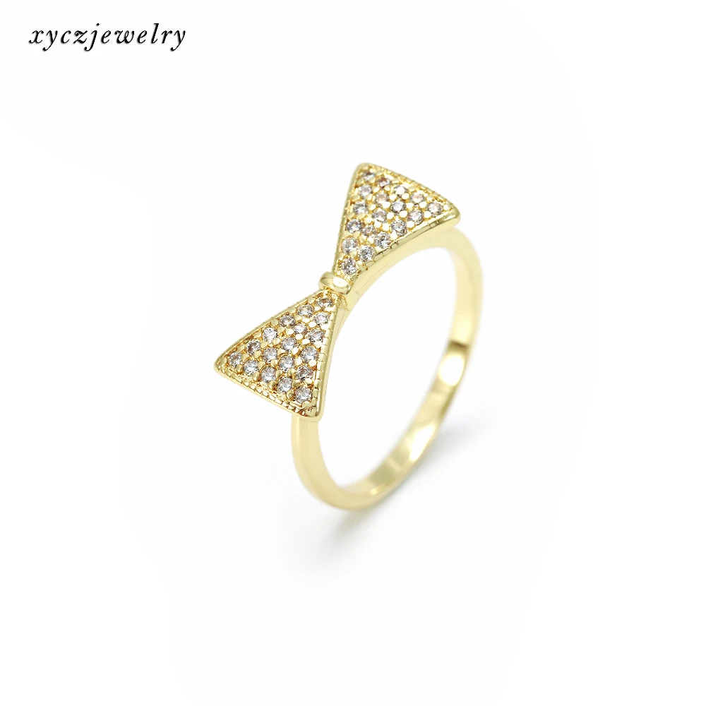 2021 Bowknot cz ring good price fashion party girl butterfly 18k gold plated | Rings