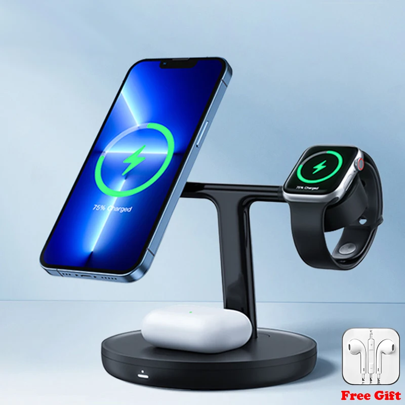 

Baseus 3 in 1 20W Magnetic Wireless Chargers Stand for iPhone 12 13 14 Airpods Pro Charger Dock Station Wireless Charger Stand