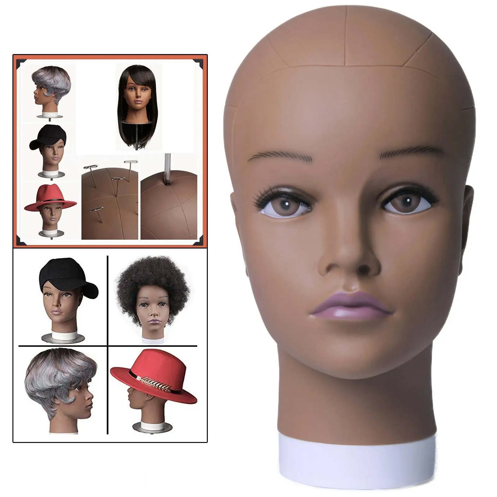 

Head Model Bald Professional for Display Hat Making Wigs Glasses Display Beginner