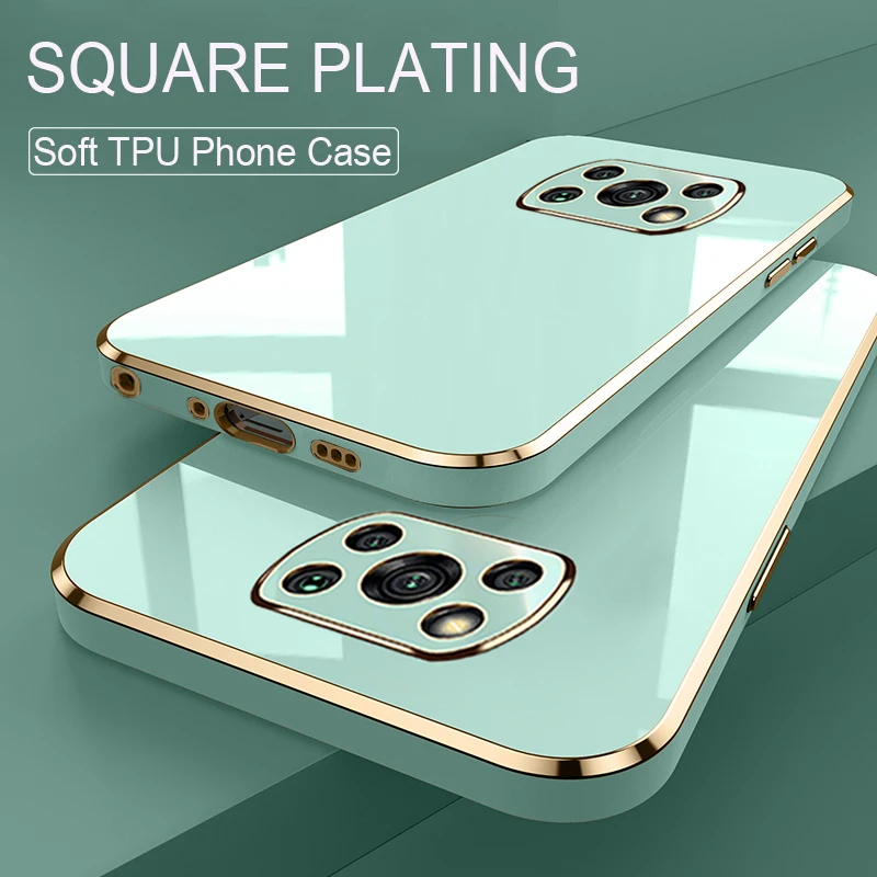 

6D Camera Protection Case For Xiaomi Poco X3 Pro Nfc Gt F3 X3pro X 3 5g X3nfc poko x 3 Silicone Plating Square Back Cover Case