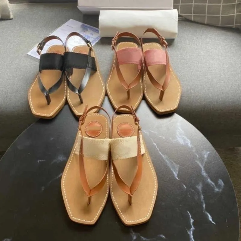 

2023 Summer new flat sandals Beach mule women Thongs canvas rubber flip-flops Ladies girls summer outdoor pool slippers Sandals