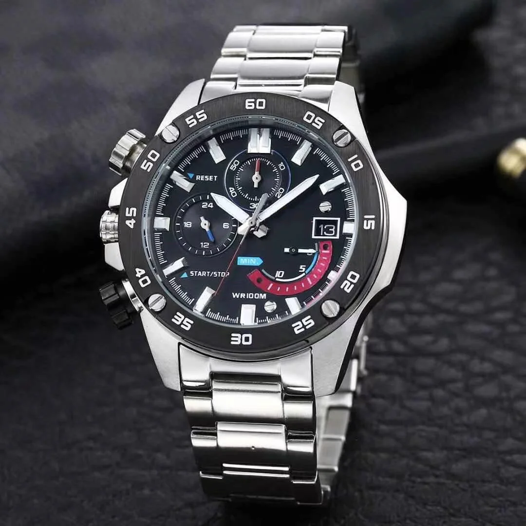 

Original AAA Shock Watch Men's Sport Quartz Calendar 558 Watch Full Function Steel Strap Folding Clasp EFR Series