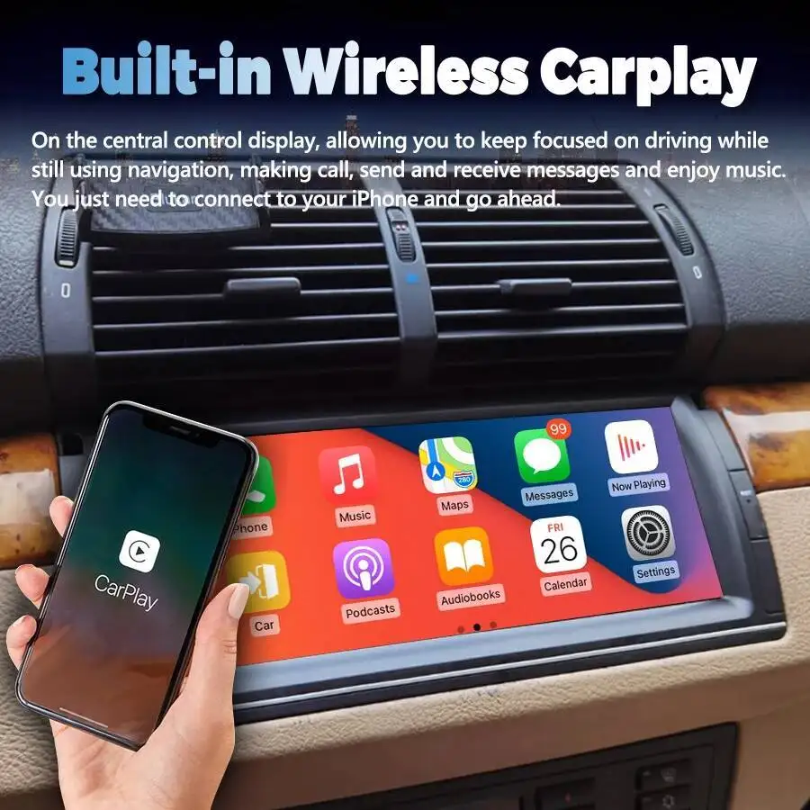 Фото Android 15 Qled Экран для BMW 5 E39 X5 E53 M5 E38 1996-2006 8G + 256 ГБ 2DIN DSP Bluetooth 4G GPS Navi Carplay Автомобильный радиоприемник Стерео №3