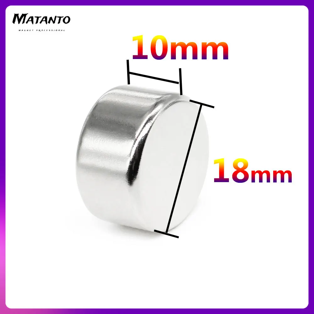 

1/2/5/10/15/20PCS 18x10 Round Rare Earth Craft Reborn Fridge 18x10mm N35 Thick Disc Search Magnet 18*10 Neodymium Magnets Strong