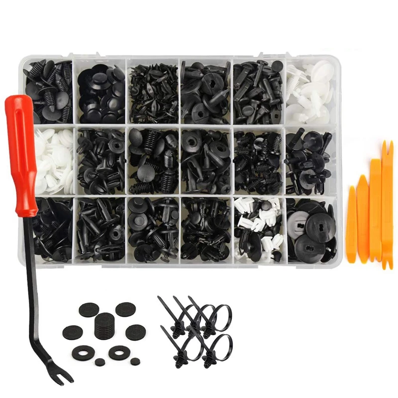 

BMDT-435 Pcs Car Retainer Clips & Plastic Fasteners Kit - 19 Most Popular Sizes Auto Push Pin Rivets Set -Door Trim Panel Clips
