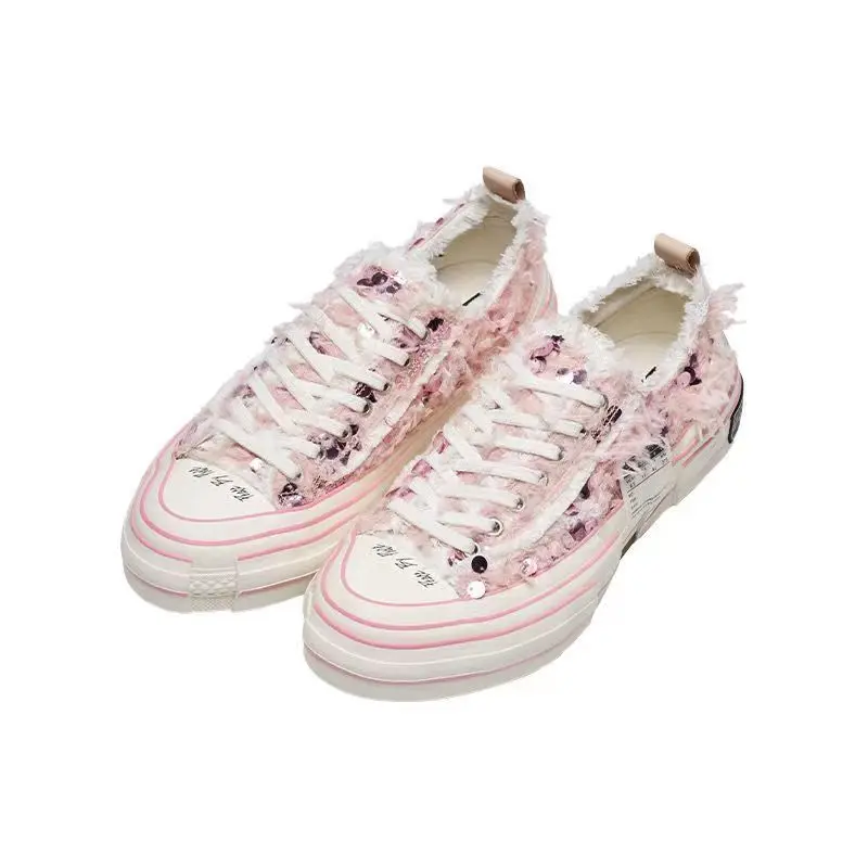 

Asual Shoes Women's Sneakers Thick Bottom Lace Up Brand Designer Runway Sneakers Lady Platform Flat Street Walking Canvas Shoes
