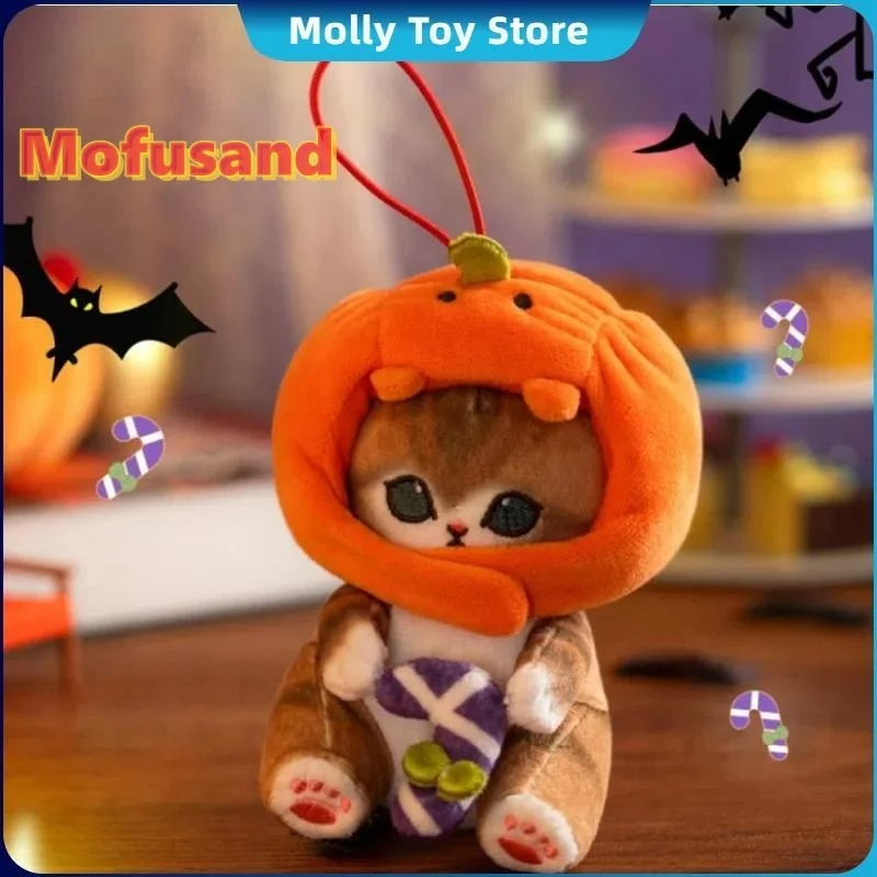 Новый Mofusand Хэллоуин Тыква Капюшон Плюшевая Кукла Цепочка Рюкзак Мобильный