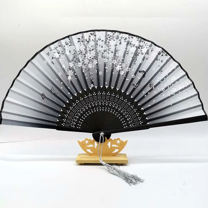 

Chinese Style Folding Fan Silk Retro Style Pattern Art Gifts Home Accessories Japanese Dance Hand Fan