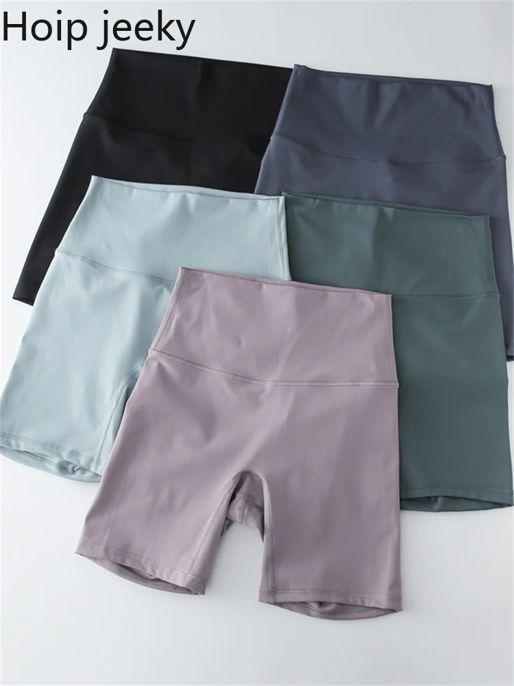 

Hoipjeeky Solid Yoga Shorts Women Short Pants High Waist Skinny Quick Drying Shorts Gym Trousers Woman Running Training Clothing
