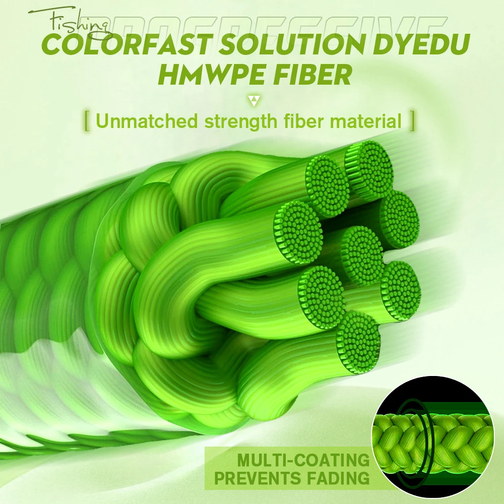 ZUKIBO Colorfast Green 4/8 Strands Braided Fishing Line 100M/300M/500M/1000M Japan Smooth Multifilament Seawater