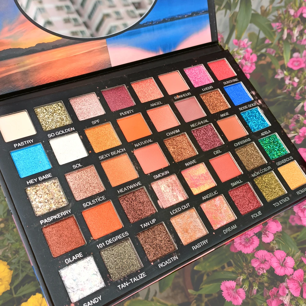 

40 Colors Natural Nude Eye Makeup Eyeshadow Palette Pressed Powder Eye Shadow Kit Smoky Mix Color ShadedEasy to Apply Waterproof