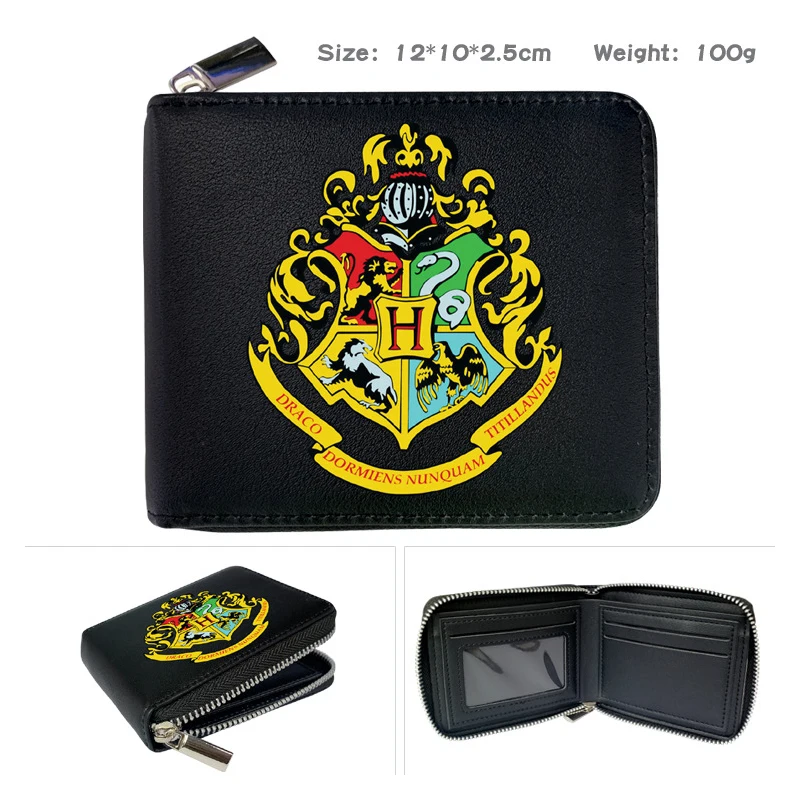 

Hogwarts Badge Wallet for Male Anime Harry Potter Coin Purse PU Fold Purse Portable Card Holder Cartoon Fashion Money Clip Gifts