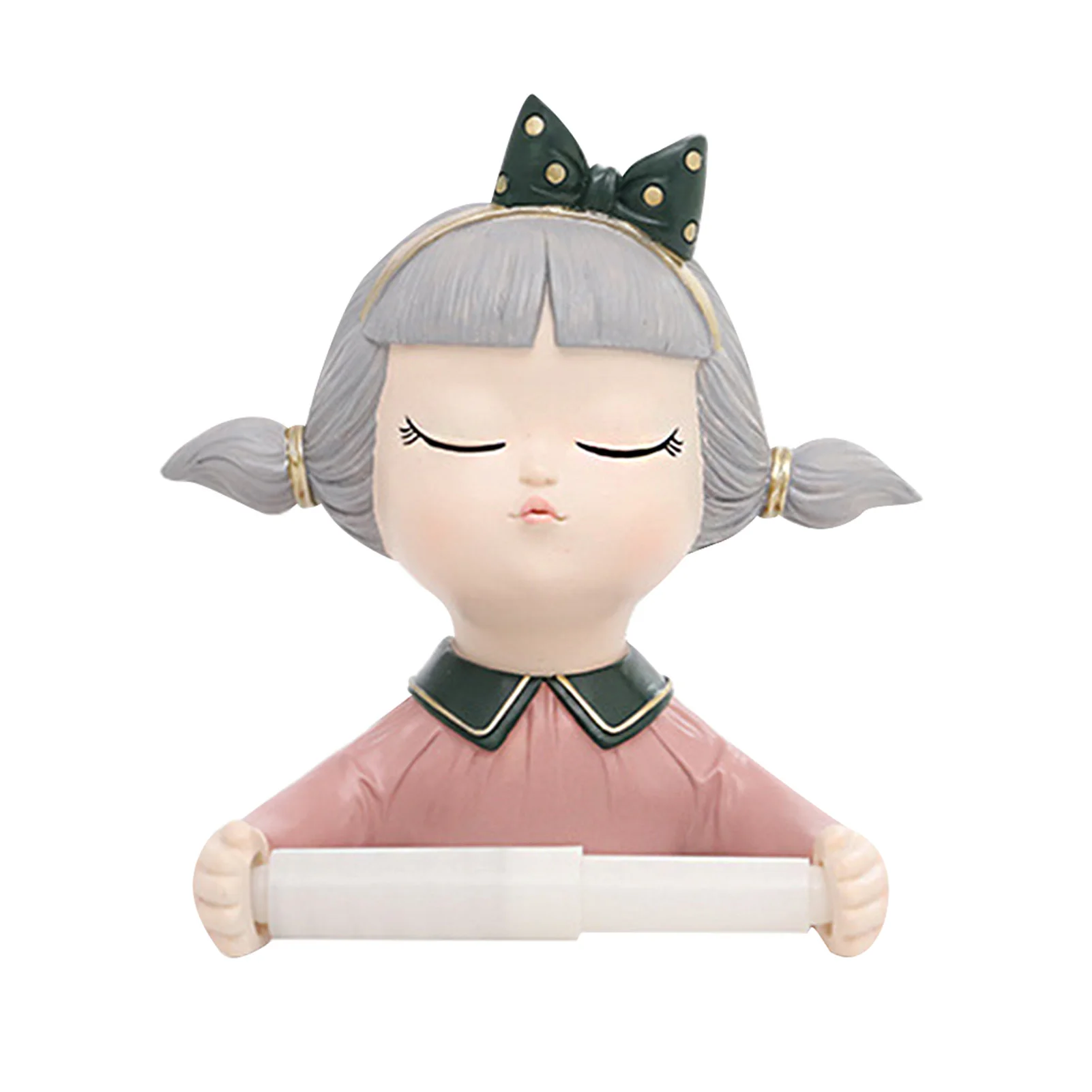 

Self Adhesive Wall Mounted Home Bathroom Roll Tissue Punch Free Toilet Paper Holder Resin Cartoon Hotel Office Cute Girl Kitchen