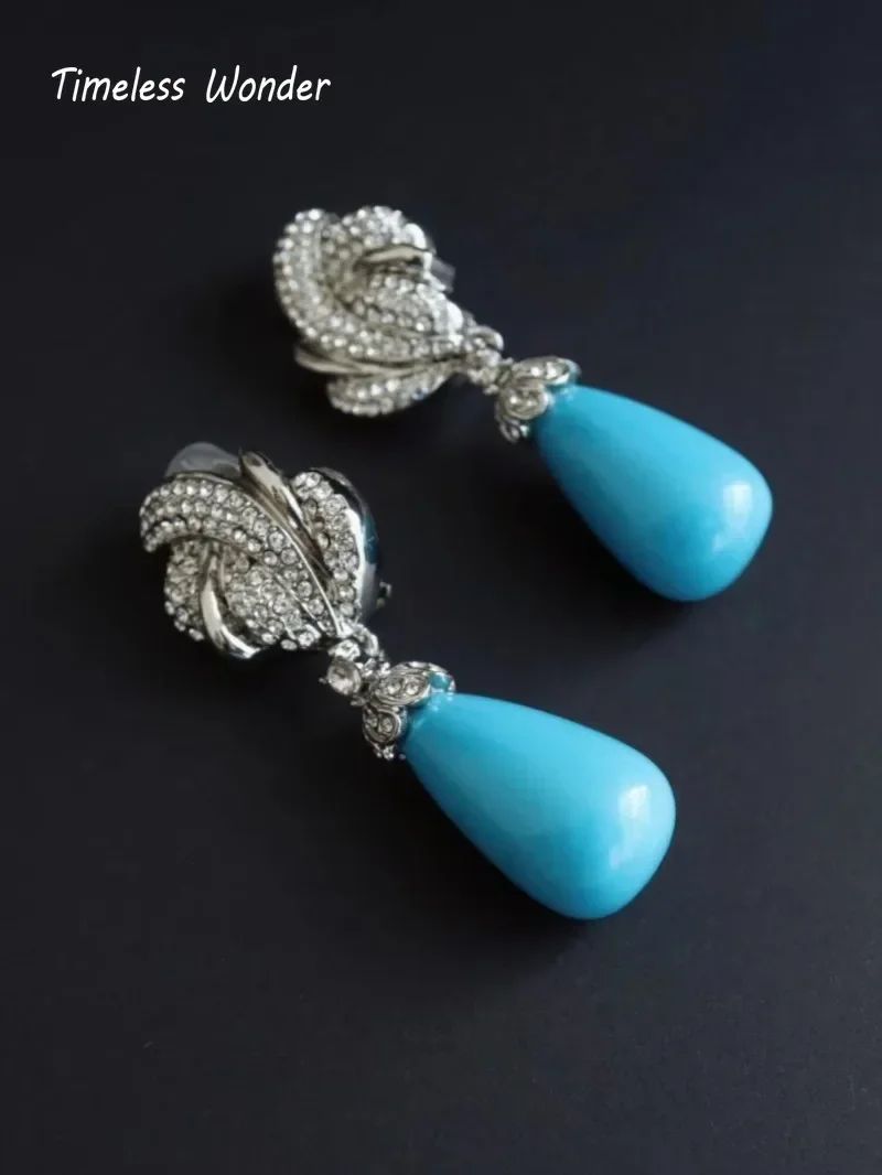 Вневременные серьги-клипсы Wonder Fancy Zircon Geo Glass для женщин дизайнерские ювелирные