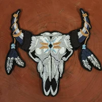 accessories large embroidery big cow skull patches for clothing or 3261