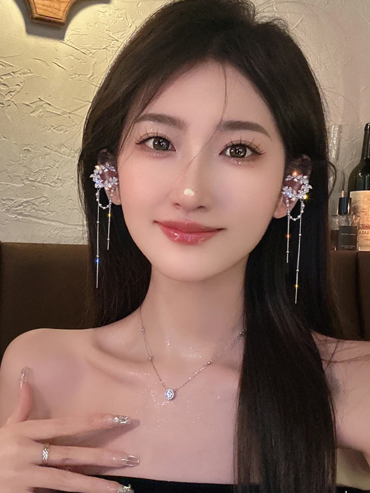 Жемчужный зажим для ушей с кисточкой легкие роскошные высококачественные