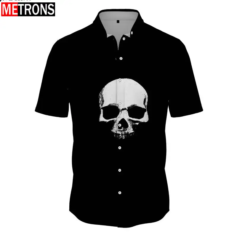 

2023 New Men's Shirts Urban Style Best-selling Horror Elements Graphic Comfortable Breathable Oversized Shirt