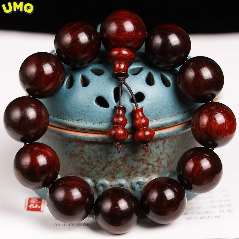 

Indian Lobular Red Sandalwood 108 Buddha Beads Hand String Men's and Women's Bracelet 2.0 Old Material Wenwan Buddha Beads