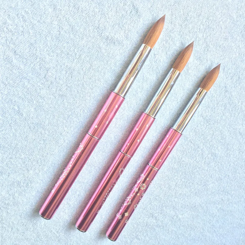 Manicure Drawing Tools No.6#8#10#12 1PCS Nail Art 100% Kolinsky Sable Acrylic Brush UV Gel Polish DIY Painting Carving Pen