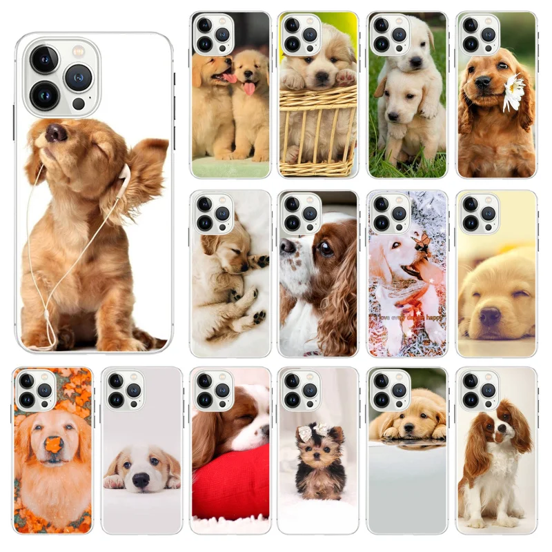 

Cute Puppy Dog Puppies Funda Cell phone case For iphone 14 13 12 11 Pro Max XS XR X 8 7 Plus SE2 Mobile Phones Case