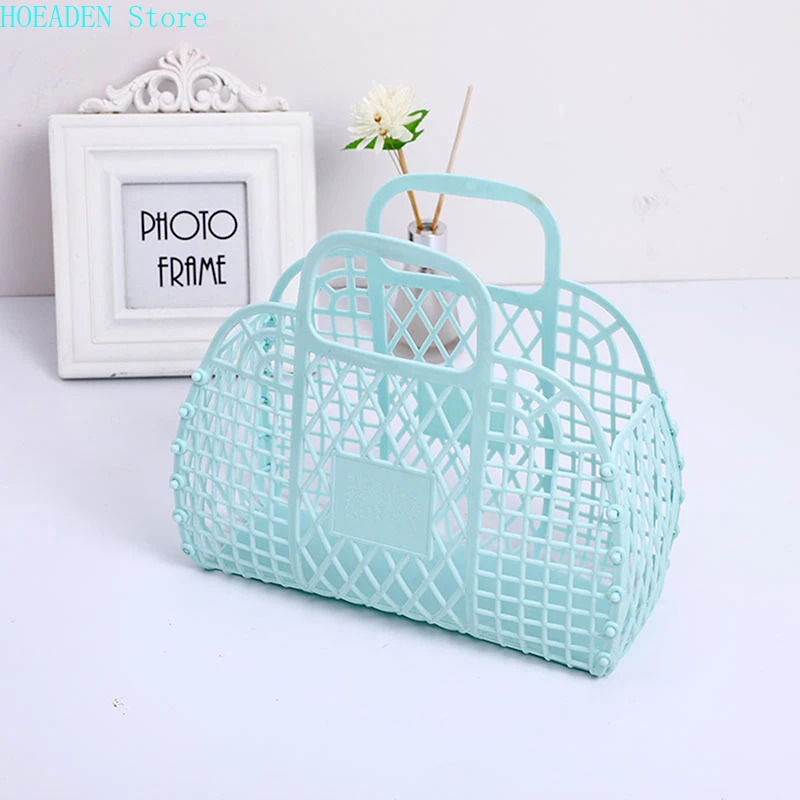 

Bathroom Hollow Washing Storage Basket Women Bath Laundry Basket Flower Mesh Portable Laundry Basket Home Clothes Organizer
