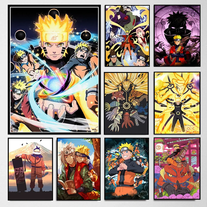 

Wall art Poster Anime Naruto Series Uzumaki Naruto Growth History Canvas Painting Aesthetics HD Print Bedroom Home Decoration