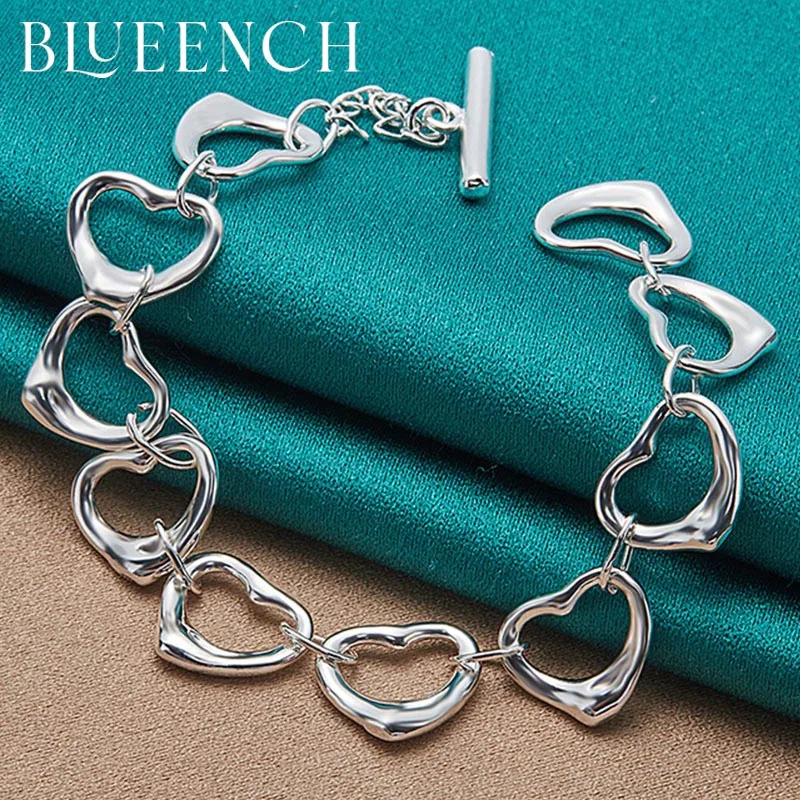 

Blueench 925 Sterling Silver Love Hollow Ot Buckle Bracelet Is Suitable For Women To Propose Wedding Fashion Romantic Jewelry