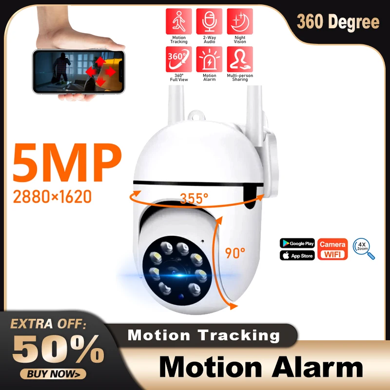 V380 Ir Full Color Night Vision Security Protection Home Motion Cctv Outdoor Monitor