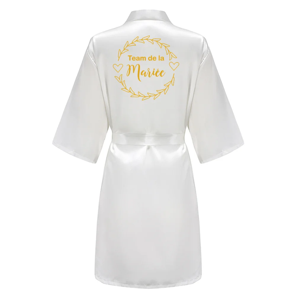 Team de la mariee Women Wedding Satin Dressing Gown Personalized Custom Name Bathobe Bridal Party Robes Bridesmaid Robes gift