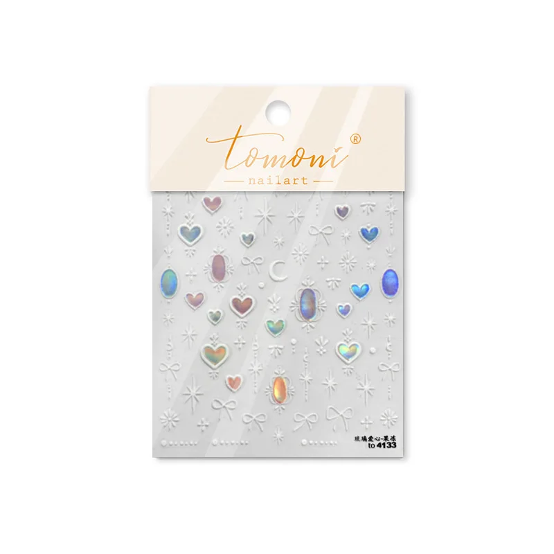 Японская популярная Золотая Лазерная модная наклейка для ногтей маникюрный