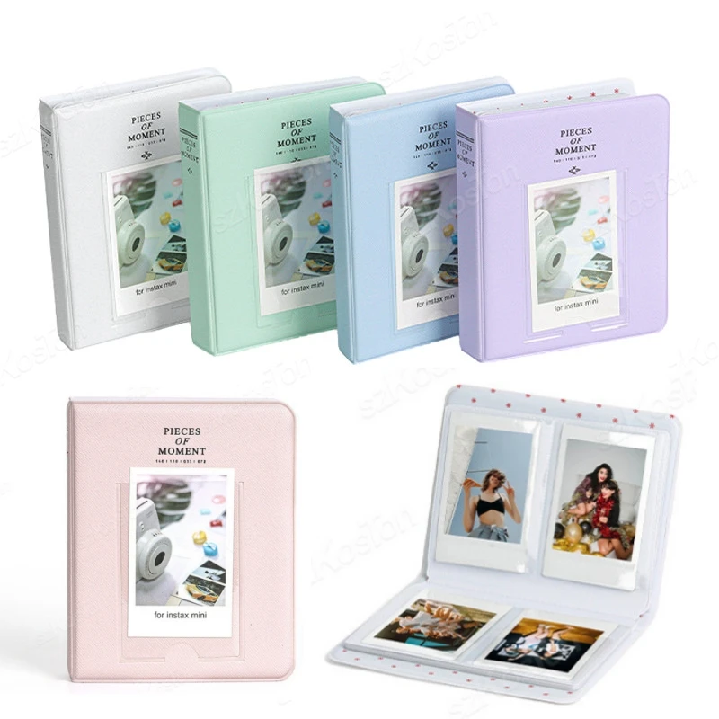 Фото 3-дюймовый портативный фотоальбом с 64 карманами Instax Mini из искусственной кожи, фотокарточки, фотоальбом для камеры Fujifilm Instant 12//11/9 №1