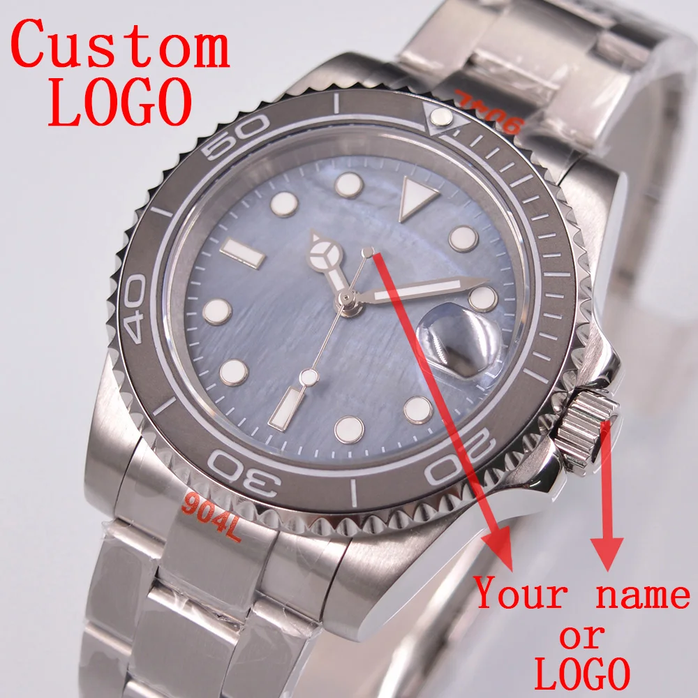 

BLIGER Luxury Japanese NH35 Movement Automatic Watches Men's Blue-gray Stainless Steel Band Sterile Dial Custom logo Men Watches