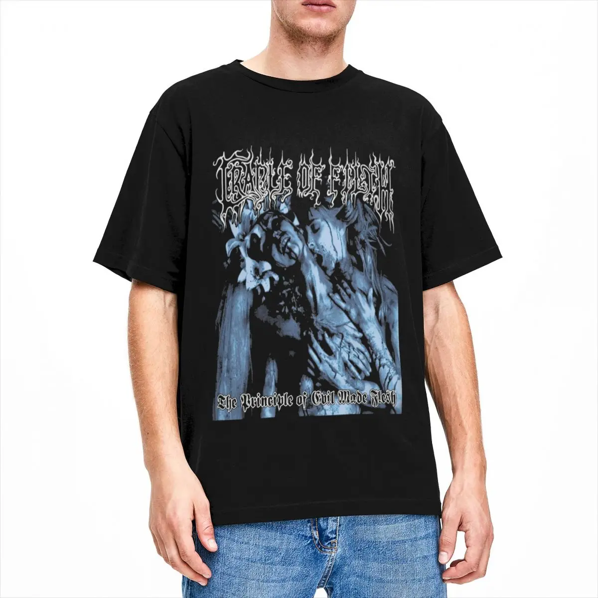 

Cradle Of Filth Extreme Metal Band T Shirts The Principle of Evil Made Flesh Accessories Tee Shirt Crew Neck T-Shirts Cotton