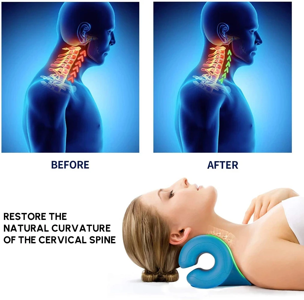 

Neck & Shoulder Relaxer,Cervical Neck Traction Device for Neck Stiffness,Neck Stretcher Chiropractic Pillow,Traction Support